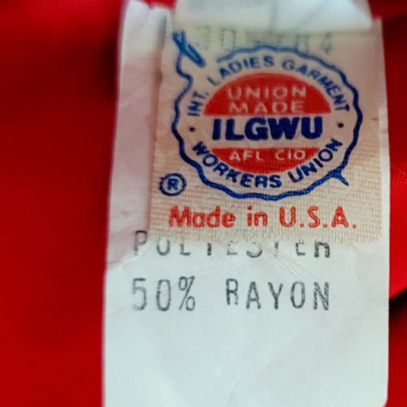 Vtg Raul Blanco Dress 12 Deadstock Red Secretary Dress Woven Gold Buttons Classy - Picture 14 of 16